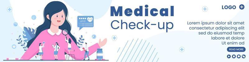 medicinsk kontroll banner mall hälsovård platt design illustration redigerbar av kvadratisk bakgrund för sociala medier, gratulationskort eller webb vektor