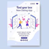 Dating-App für eine Liebesspiel-Banner-Vorlage flaches Design, bearbeitbar mit quadratischem Hintergrund, geeignet für soziale Medien oder Valentinstag-Grußkarten vektor