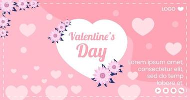 Happy Valentine's Day Post Template flaches Design Illustration editierbar von quadratischem Hintergrund für Social Media, Liebesgrußkarte oder Banner vektor