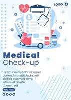 medicinsk kontroll flygblad mall hälsovård platt design illustration redigerbar av kvadratisk bakgrund för sociala medier, gratulationskort eller webb vektor