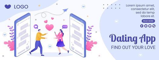 Dating-App für eine Liebesspiel-Cover-Vorlage flaches Design, bearbeitbar mit quadratischem Hintergrund, geeignet für soziale Medien oder Valentinstag-Grußkarten vektor