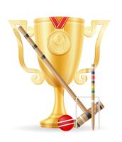 croquet cup vinnare guld lager vektor illustration