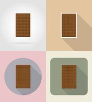 chokladstång platt ikoner vektor illustration