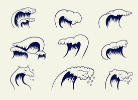 Wave Icon Set Vector Design Illustration auf Hintergrund isoliert