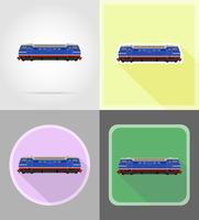 Ikonen-Vektorillustration der Eisenbahnlokomotivenzug flache vektor
