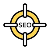 trendiges flaches Design des SEO-Targeting-Symbols vektor