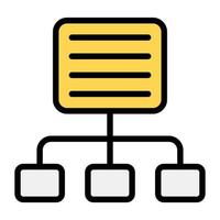 Algorithmus-Vektor-Design, Sitemap auf einem Papier, das den Datenfluss darstellt vektor