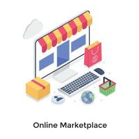 online marknadsplats koncept vektor