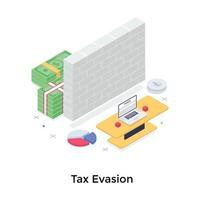 Steuerhinterziehungskonzepte vektor