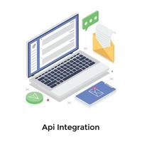 api-integrationskoncept vektor