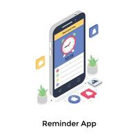 påminnelse app koncept vektor