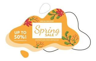 rabatt våren försäljning blomma marknadsföring företag banner flytande stil vektor