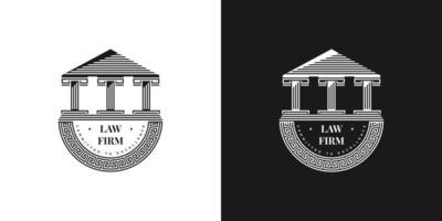 antike griechische Denkmalikone. Architektur Gebäudesymbol. Vintage Retro-Akropolis-Logo-Design-Vektor vektor
