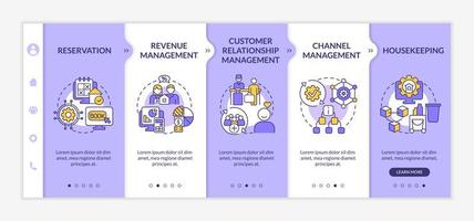 moduler för fastighetsförvaltning lila och vit onboarding mall. responsiv mobilwebbplats med linjära konceptikoner. webbsida genomgång 5 steg skärmar. lato-fet, vanliga typsnitt som används vektor