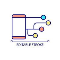 smartphone programvara rgb färgikon. plattform och gränssnitt. mobilt operativsystem. digitalt program. isolerade vektor illustration. enkel fylld linjeteckning. redigerbar linje. arial teckensnitt som används