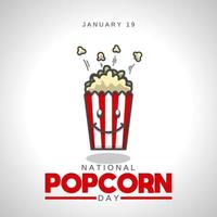 nationella popcorn dag tema tecknad ikon vektor