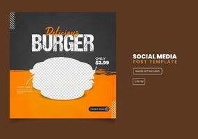 spezielle köstliche Burger-Social-Media-Banner-Post-Vorlage