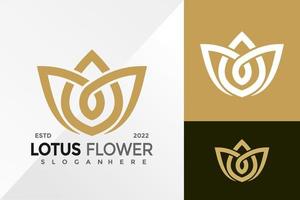 skönhet lotus spa logotyp design vektor illustration mall