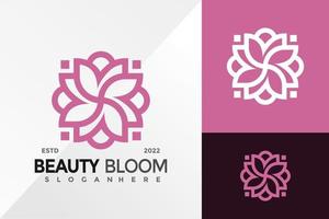 Schönheit Blume Blüte Logo Design Vektor Illustration Vorlage