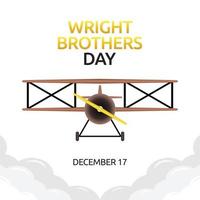 wright brithers day vektorillustration. lämplig för gratulationskort affisch och banderoll. vektor