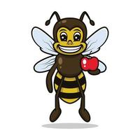 premium bee maskot design vektor