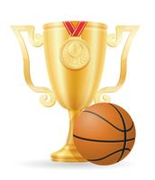 basketboll vinnare guld lager vektor illustration