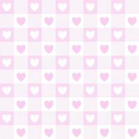 Valentinstag gingham nahtloses Muster. rosa Vichy-karierter Hintergrund mit Herzen. Vektor. vektor