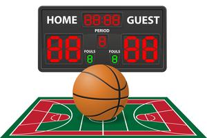 Basketball trägt digitale Anzeigetafel-Vektorillustration zur Schau vektor