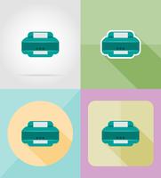 Service-Drucker flache Icons Vektor-Illustration vektor