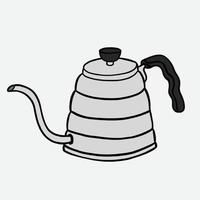 doodle frihandsskissritning av pour over kaffekokare. vektor