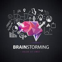 Vektor-kreatives Logo, Brainstorming, Schaffung neuer Ideen, Teamwork-Illustration. vektor