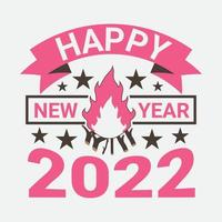 Frohes neues Jahr 2022 T-Shirt-Design vektor