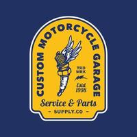 Vintage Motorrad Garage Logo Abzeichen handgemachte Vektor-Illustration vektor