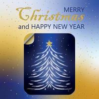 Frohe Weihnachten und ein glückliches neues Jahr Grußkarte mit Weihnachtsbaum vektor