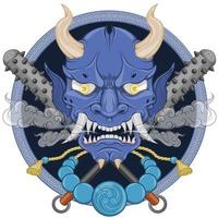 japanischer Dämon Oni mit Kanabo vektor