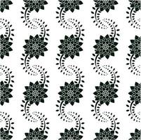 nahtloses Muster schwarzes Blumenmuster. weißer Hintergrund. Designtapete, Hintergrund, Cover, Papier und fertig zum Drucken auf Stoff. Vektor-Illustration vektor