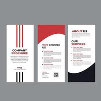 unik trifoldad broschyrdesignmall för företagsföretag, kreativ 3-sidors designmall för tresidigt företagsprospekt vektor