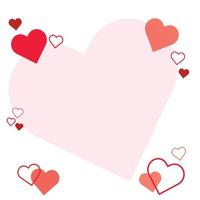 röda hjärtan romantisk whtie bakgrund vektor valentines day.copy utrymme gratulationskort