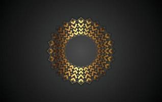 Mandala-Designelemente, Etiketten, Symbole und Rahmen für die Verpackung und das Design von Luxusprodukten. gemacht mit goldener Folie auf schwarzem Hintergrund isoliert. Vektor-Illustration vektor
