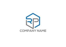 rp Logo-Design-Vektor-Icon-Vorlage mit weißem Hintergrund vektor