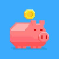 Sparschwein Pixel Art vektor