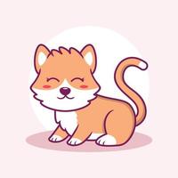 süße Katze Cartoon-Symbol Abbildung. Tier flacher Cartoon-Stil vektor