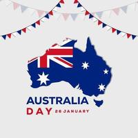 Design-Vektor-Illustration-Australien-Tag, Karte von Australien mit Flagge vektor