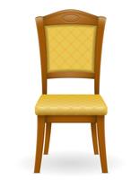 Holzstuhlmöbel mit gepolsterter Rückenlehne und Sitze vector Illustration