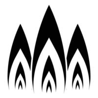 Drei Flammen Feuer brennen Lagerfeuer 3 Zungen Symbol Farbe schwarz Vector Illustration Flat Style Image