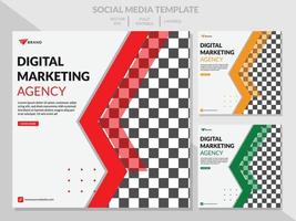 flaches Design digitales Marketing Vorlage Vektor Post Social Media