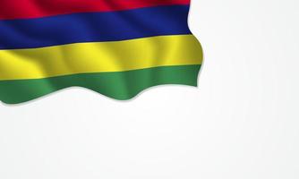 Mauritius flagga viftande illustration med kopia utrymme på isolerad bakgrund vektor