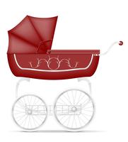 retro baby vagn lager vektor illustration
