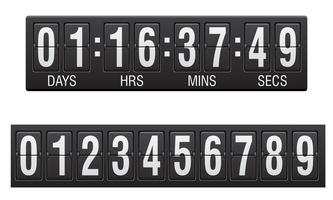 Anzeigetafel Countdown-Timer-Vektor-Illustration vektor