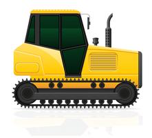 Caterpillar traktor vektor illustration isolerad på vit bakgrund